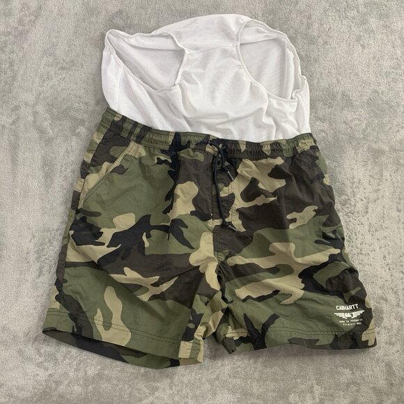 Carhartt Shorts Mens Large CA Wings Swim Trunks Camo Lined Ripstop Nylon Outdoor - Picture 8 of 10